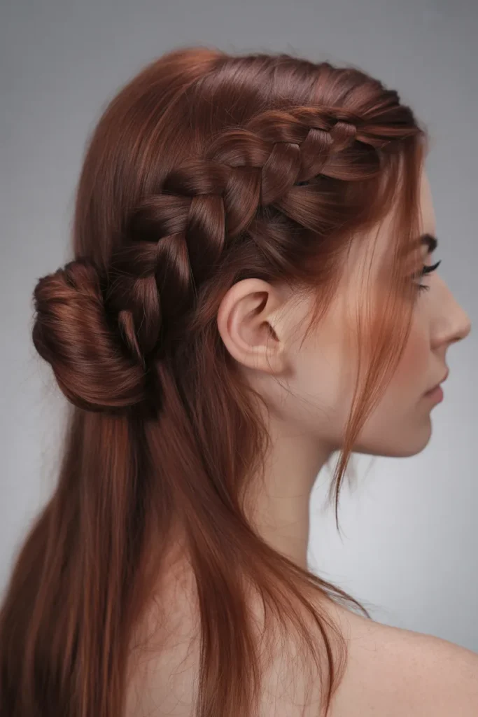 Braided Side Bun Elegance