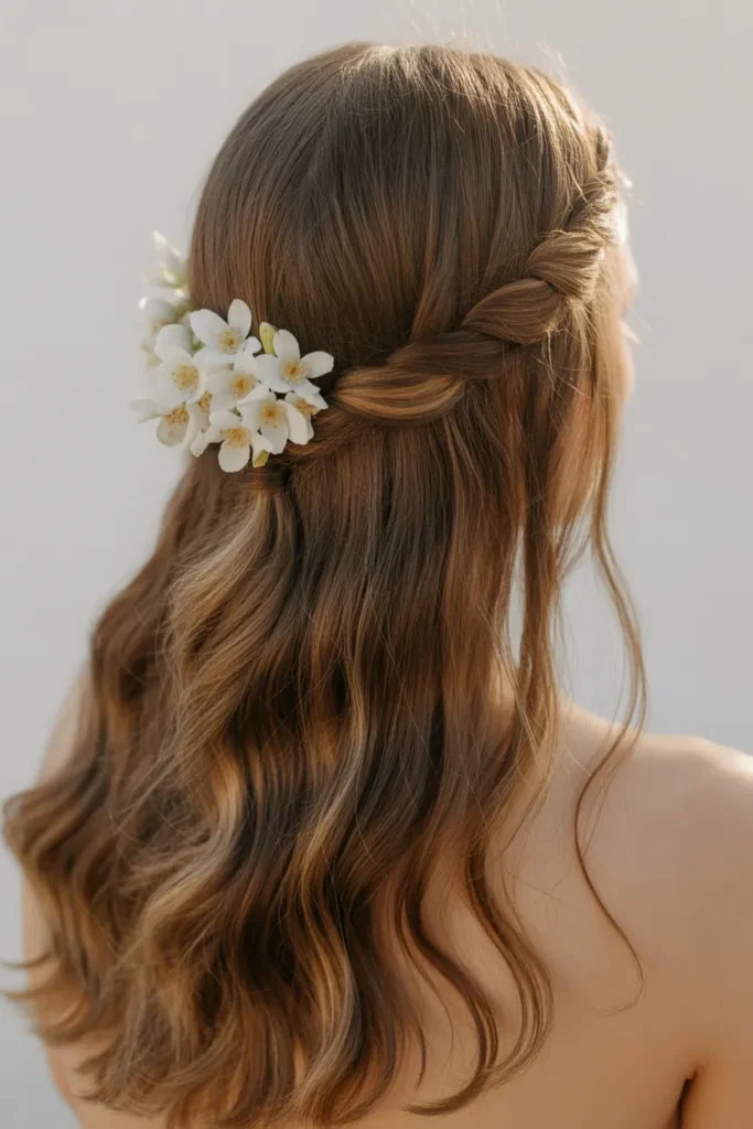 Floral Half Up Twist