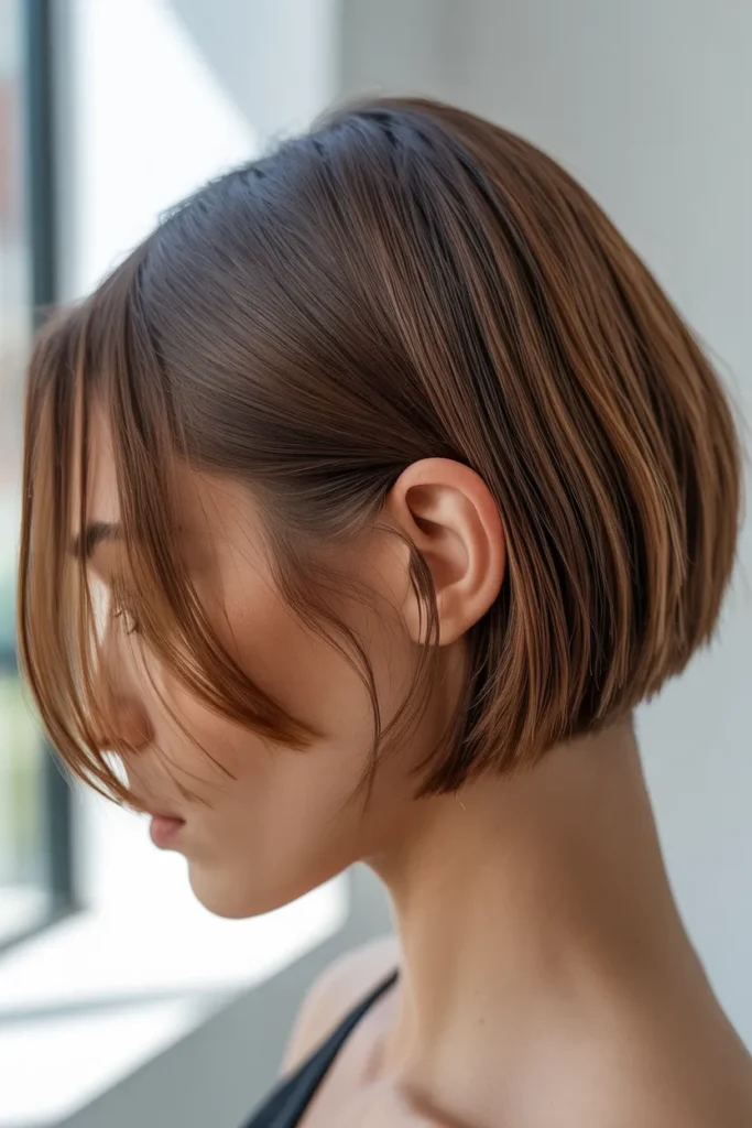 Glossed Side Part Tuck