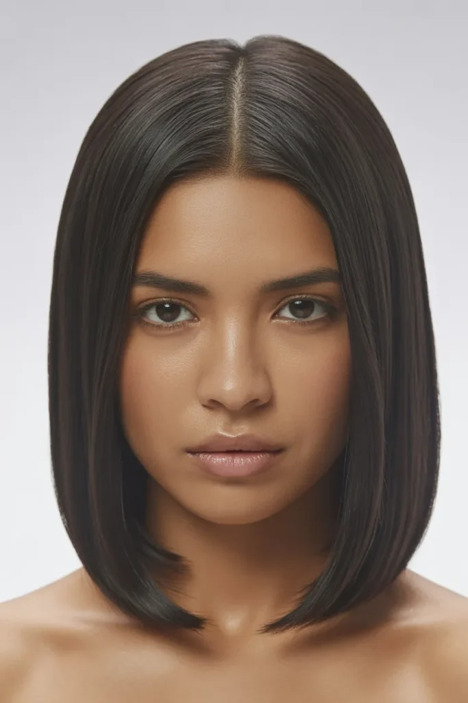 Middle Part Sleek Lob