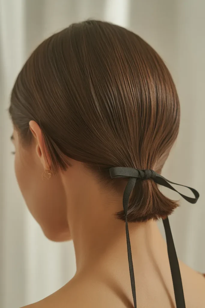 Ribbon Tied Slick Back