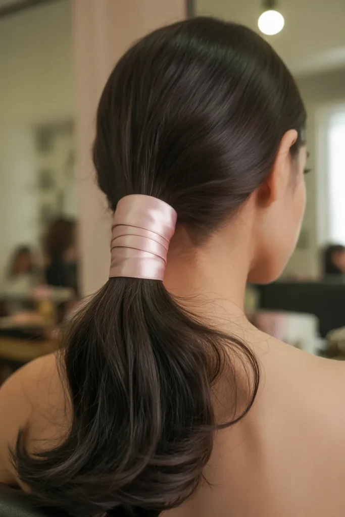 Ribbon Wrapped Ponytail