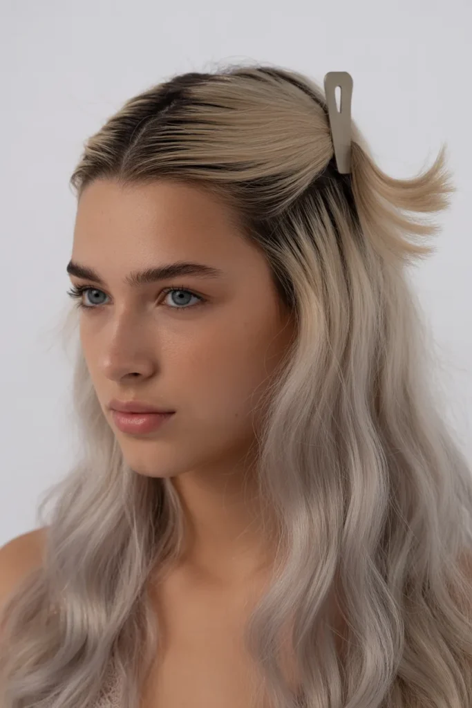 Soft Crimped Half Up