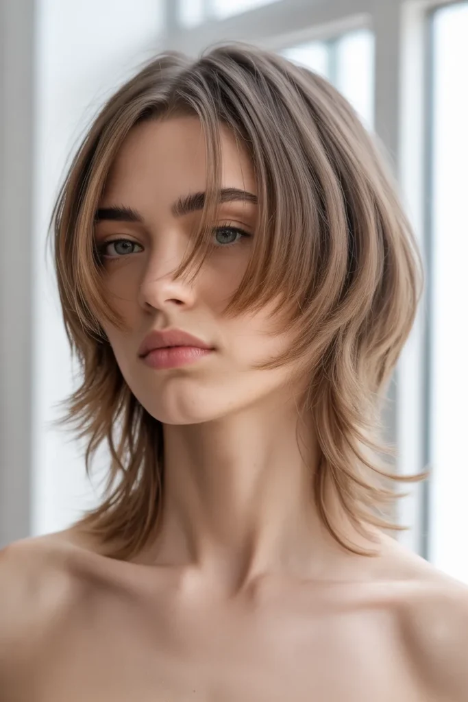 Soft Layered Mullet Wolf