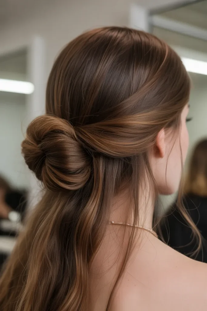 Soft Twisted Crown Bun