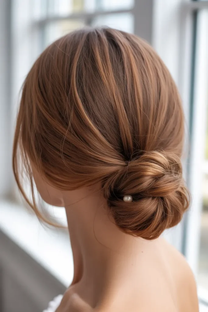 Soft Twisted Low Bun