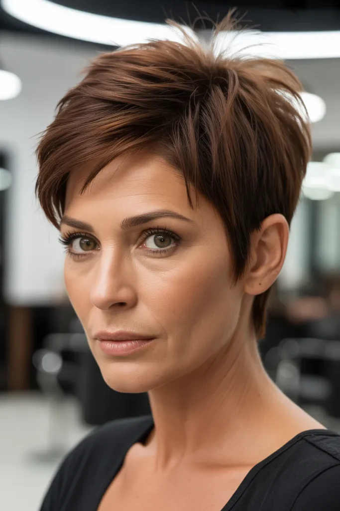 Spiky Brunette Pixie