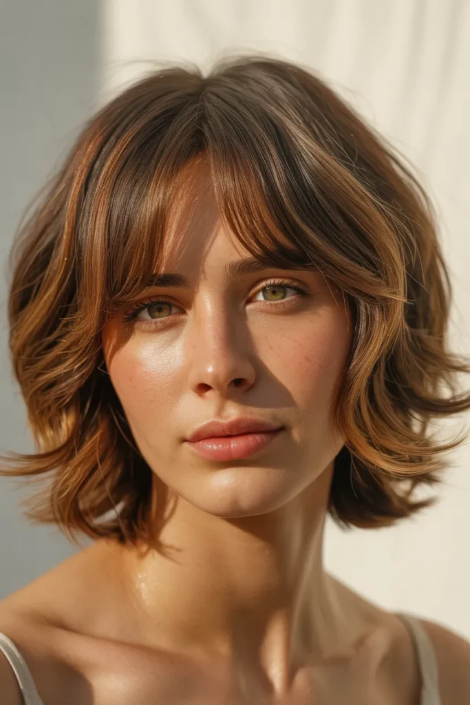 Sunlit Brunette Shag