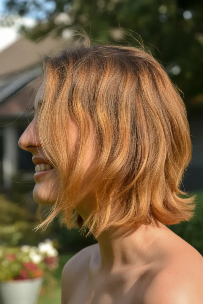 Sunlit Shaggy Bob