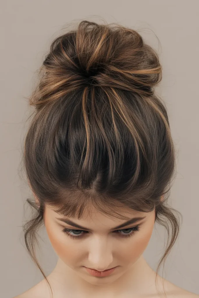 Textured High Bun Glow