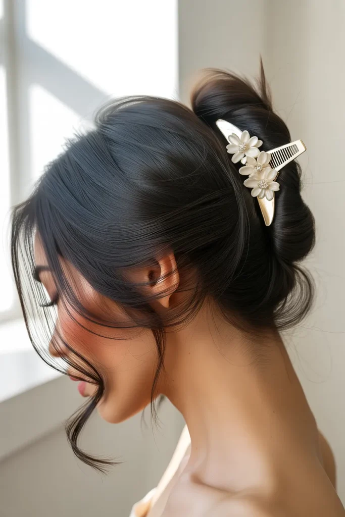 Floral Claw Clip Twist