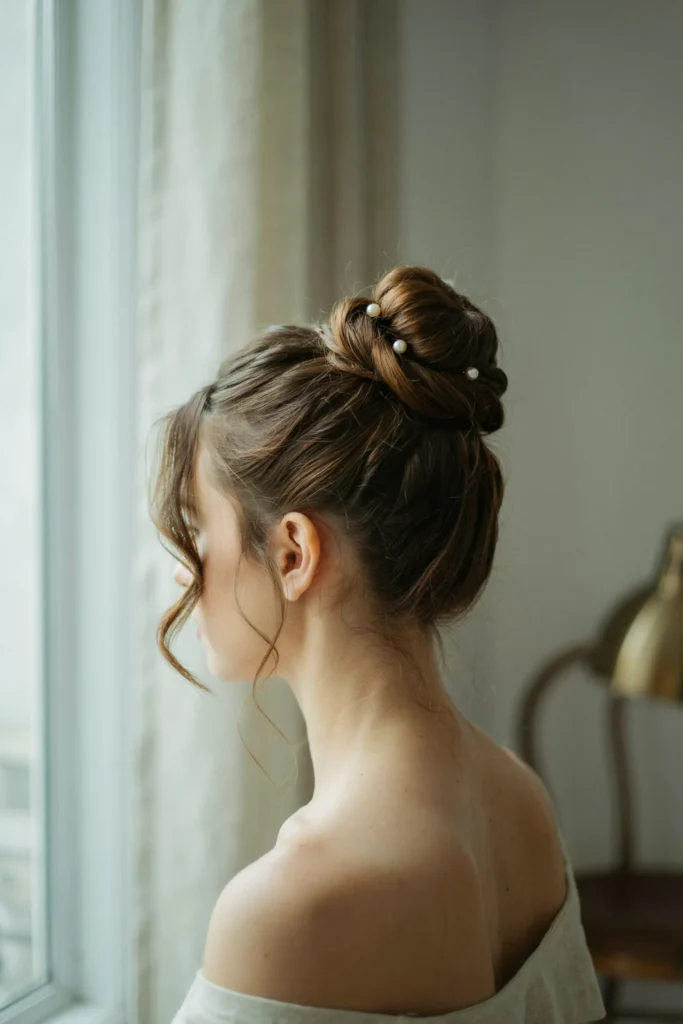 Pearl Twisted Crown Bun