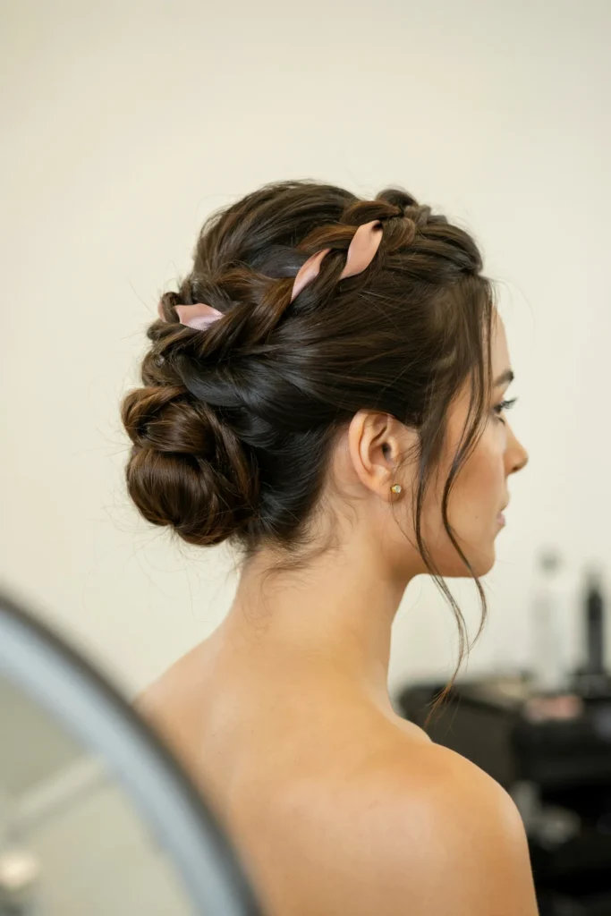 Ribbon Braided Top Knot