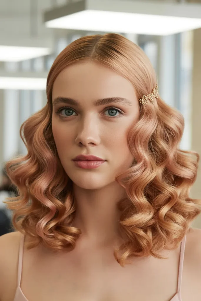Rose Gold Spiral Curls