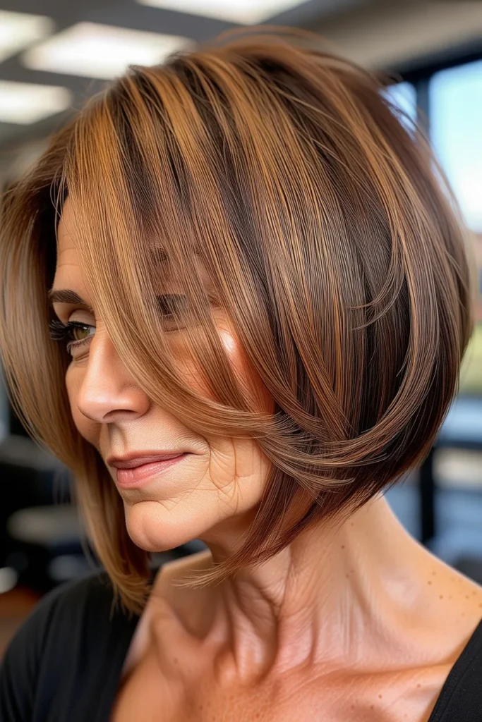 Side Swept Feather Bob