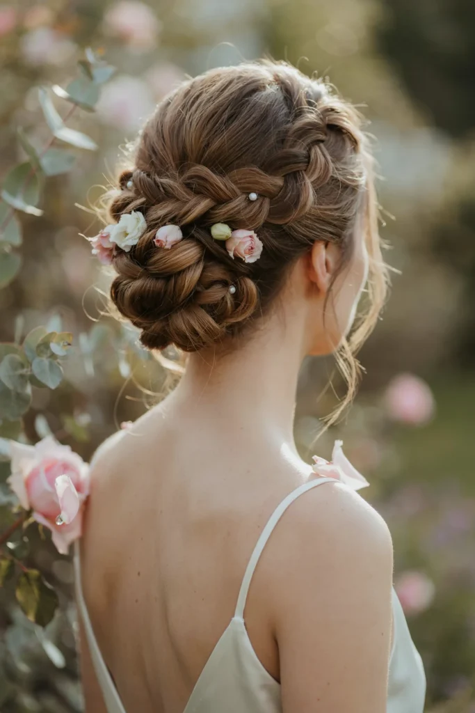 Twisted Floral Cascade Bun