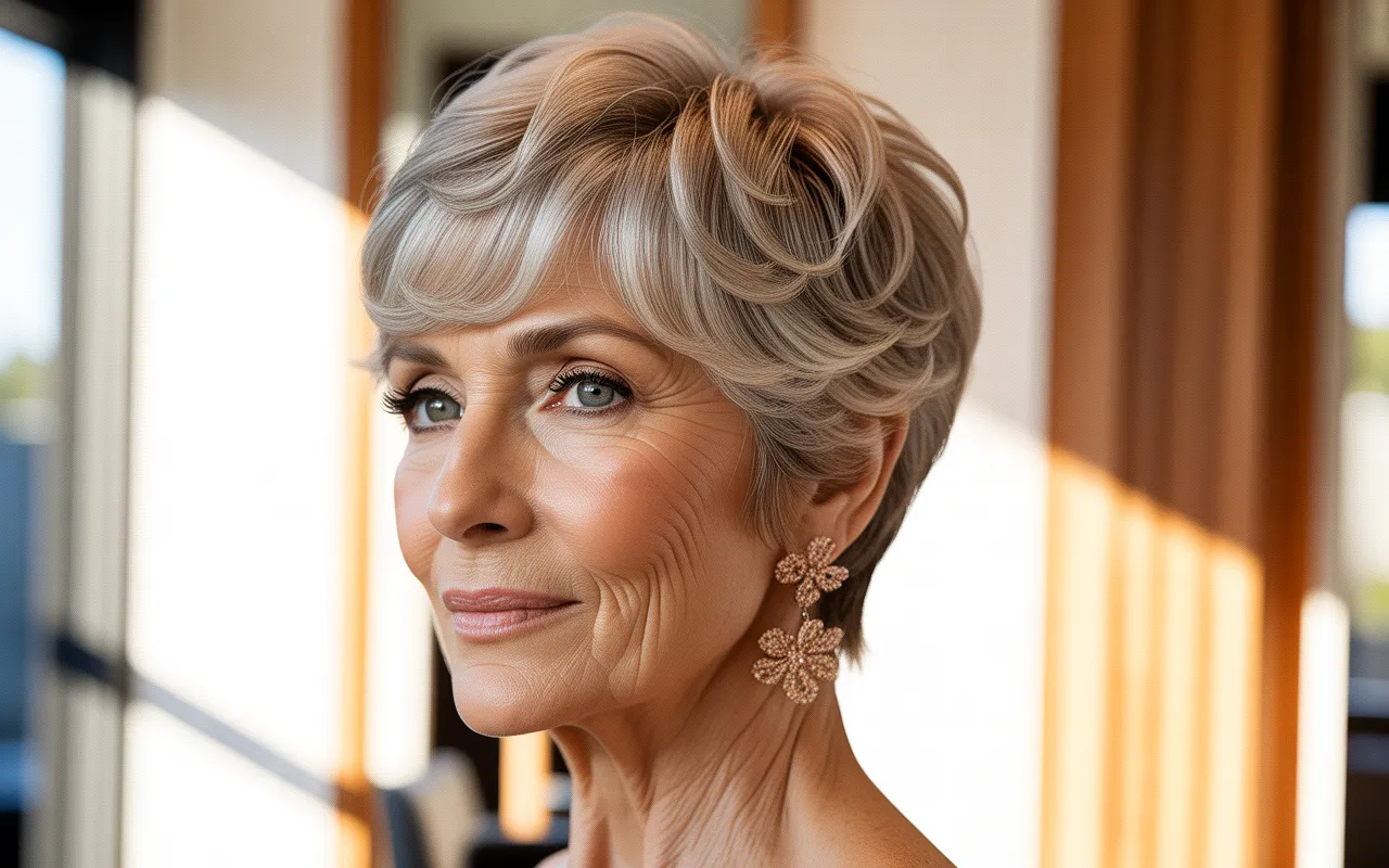 short pixie haircuts for older women