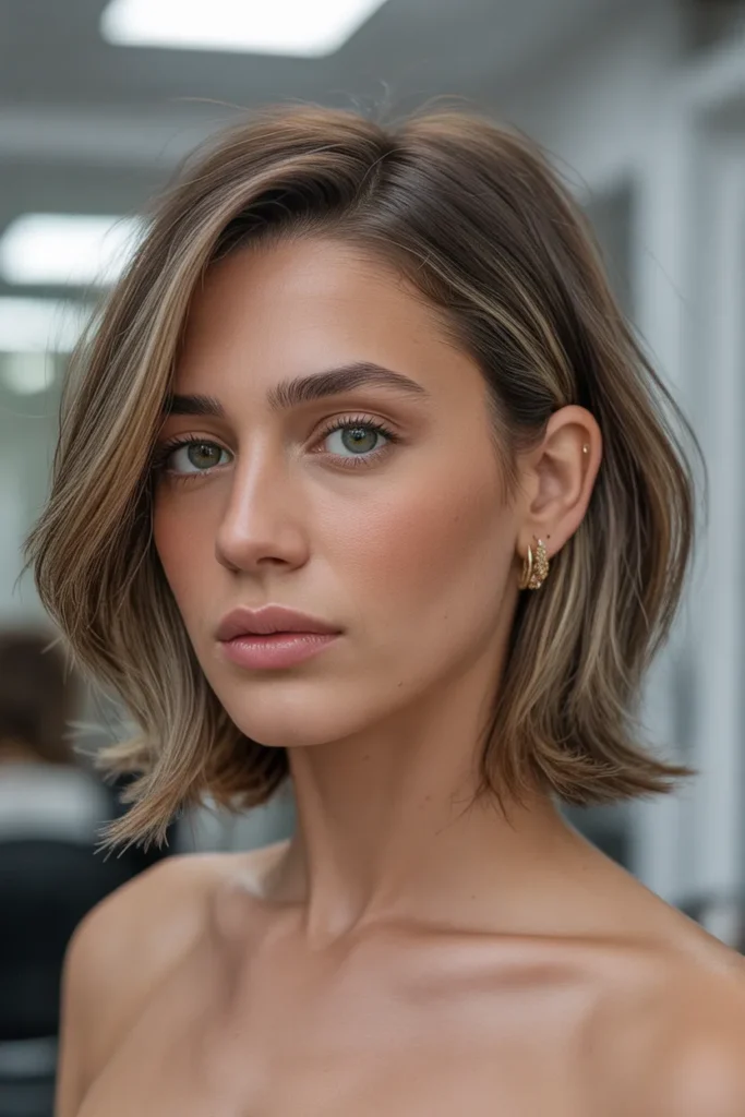Feathered Jawline Bob