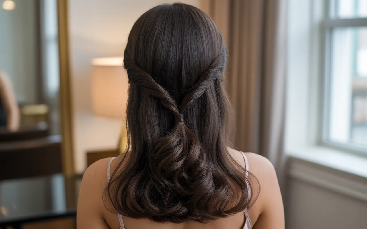 cute half up half down hairstyles