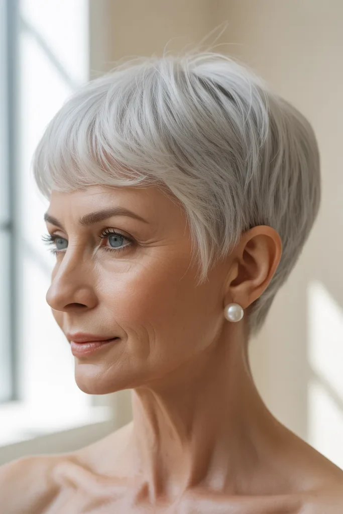 Side-Parted Silver Crop