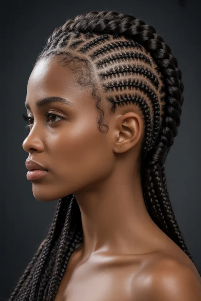 Braided Bantu Mohawk
