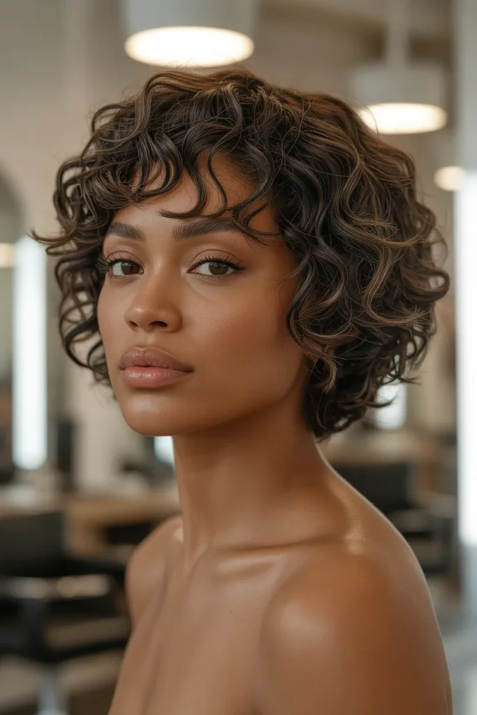 Curly Crescent Bob