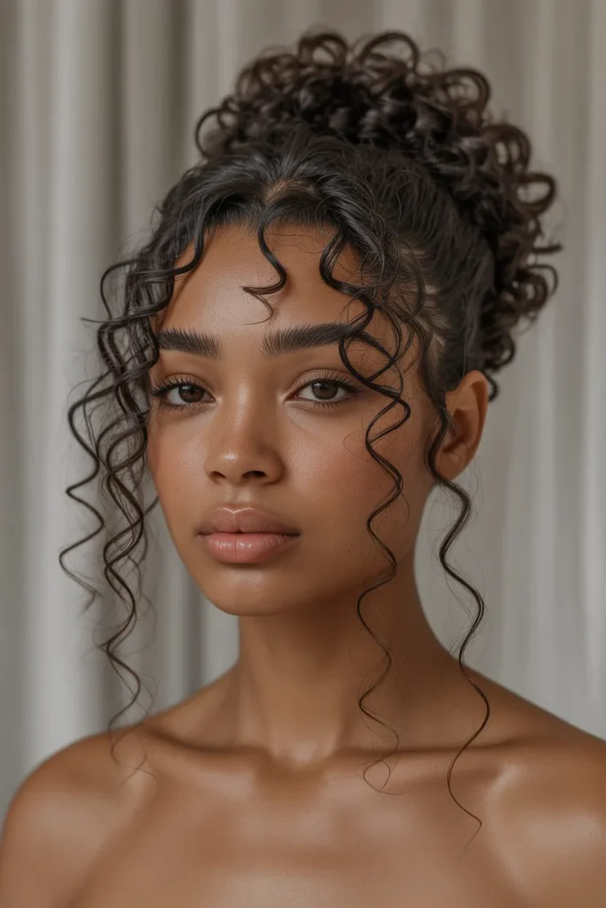 Curly Curtain Half-Up