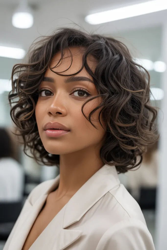 Curly Jaw Bob