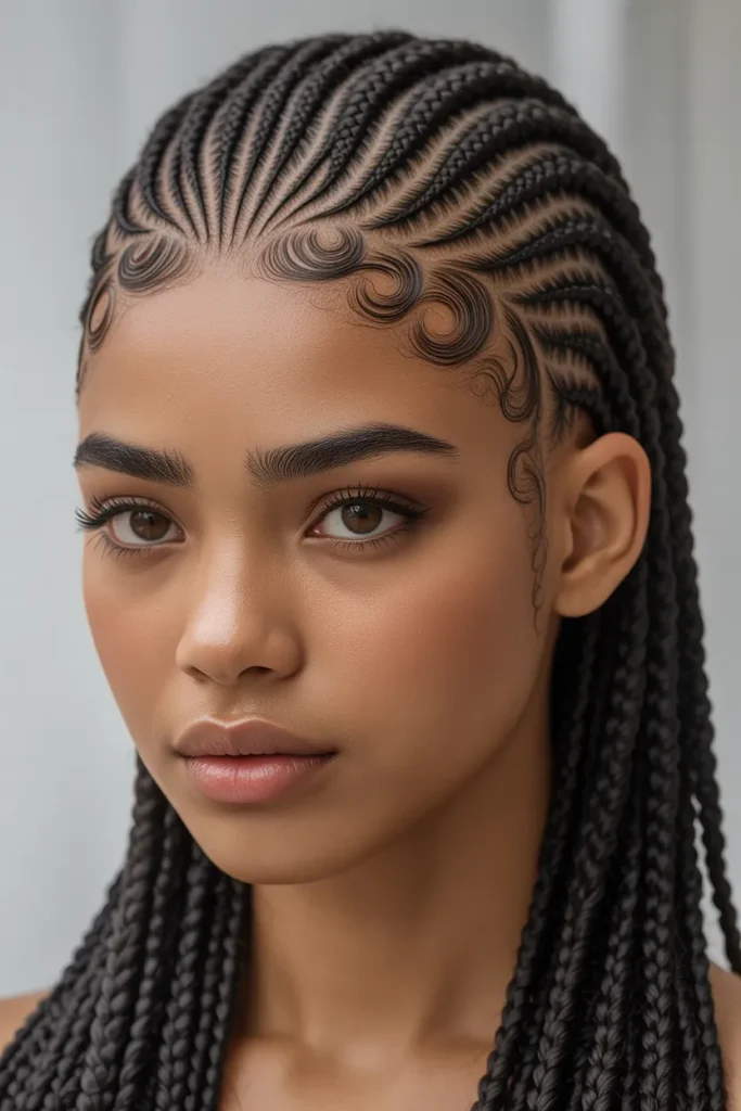 Curved Crown Braids