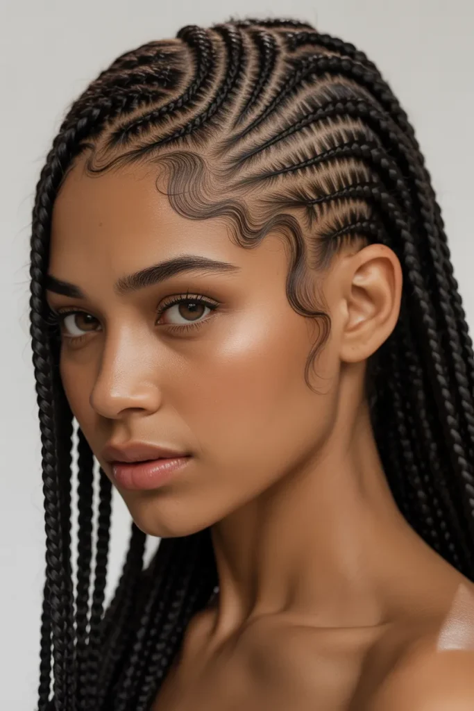 Curved Temple Braids