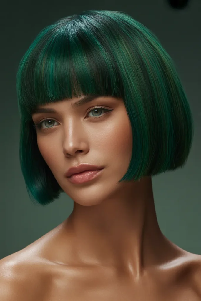 Emerald Blunt Bob