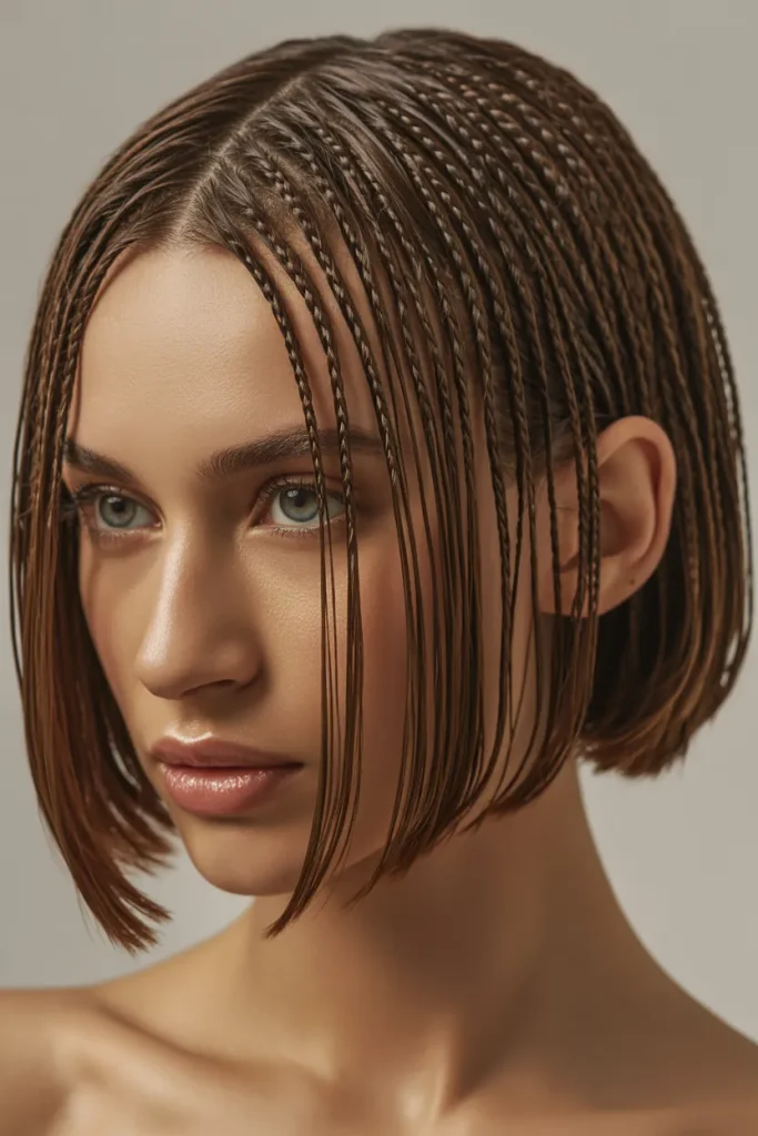 Glossy Micro Bob Braids