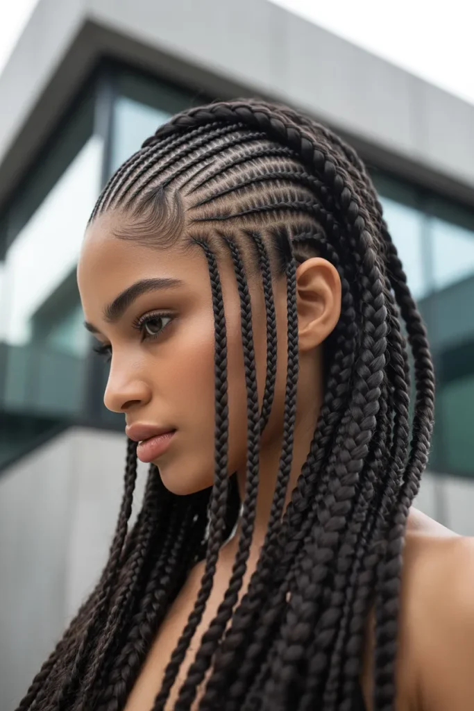 Graphic Zigzag Braids