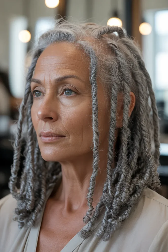 Gray Boho Locs
