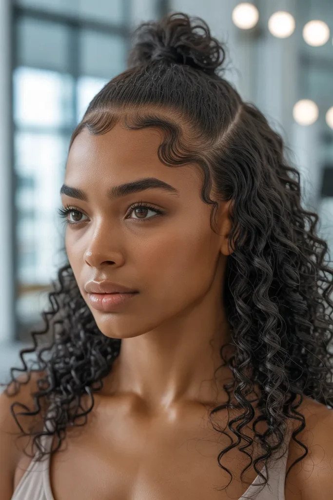 Half-Up Curl Cascade