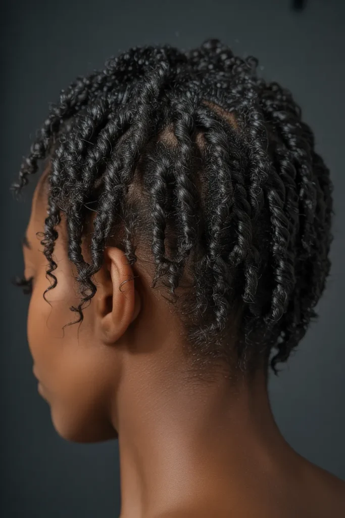 Jet-Black Tapered Twists