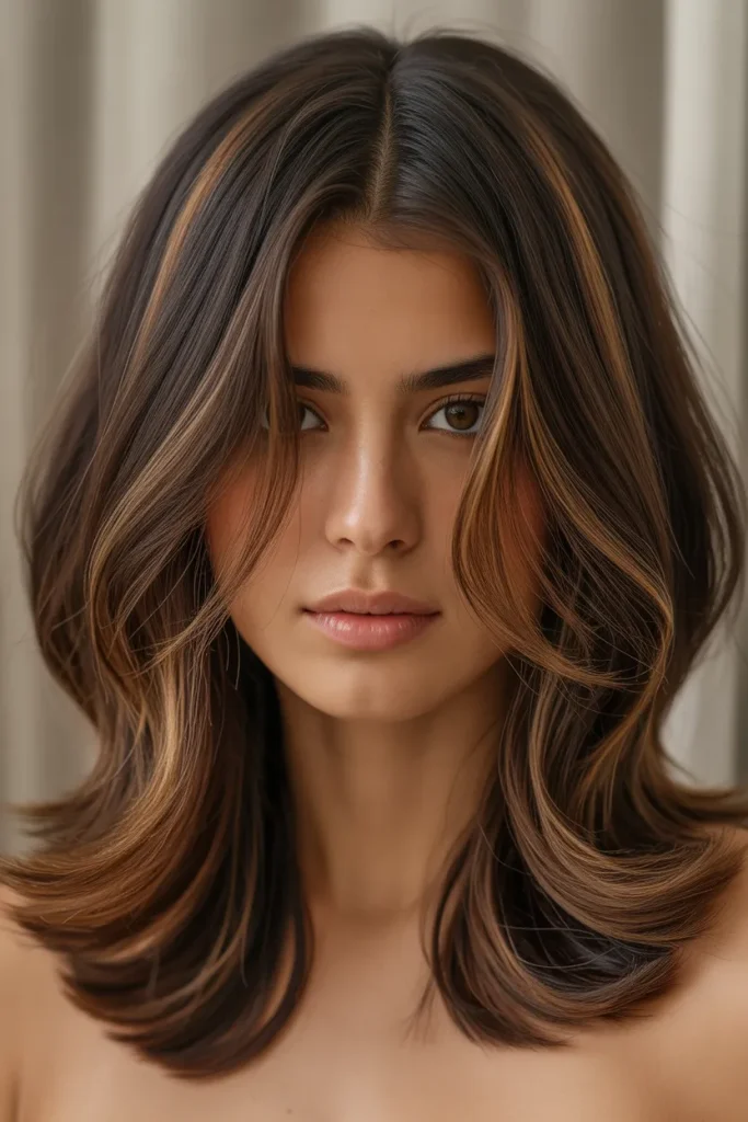 Layered Caramel Curtain