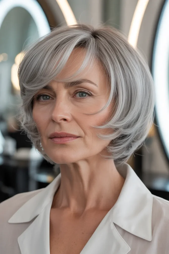 Pearl Gray Butterfly Bob