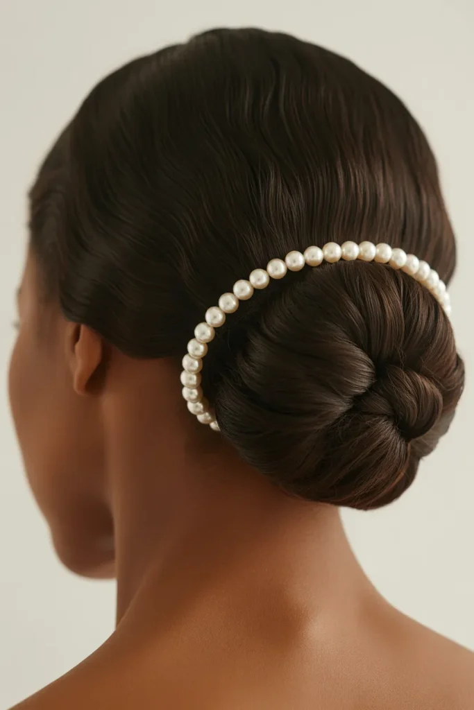 Pearl Wrapped Chignon