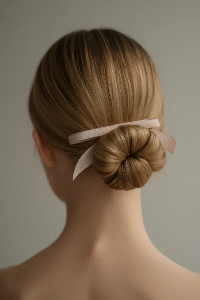Ribbon Barrette Low Bun