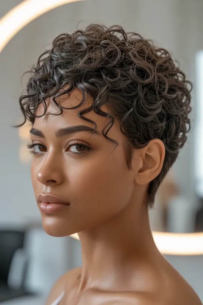 Sculpted Curly Pixie