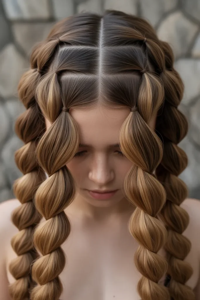 Serpentine Bubble Braids