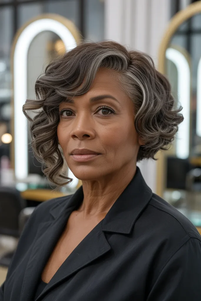 Side-Swept Curl Bob