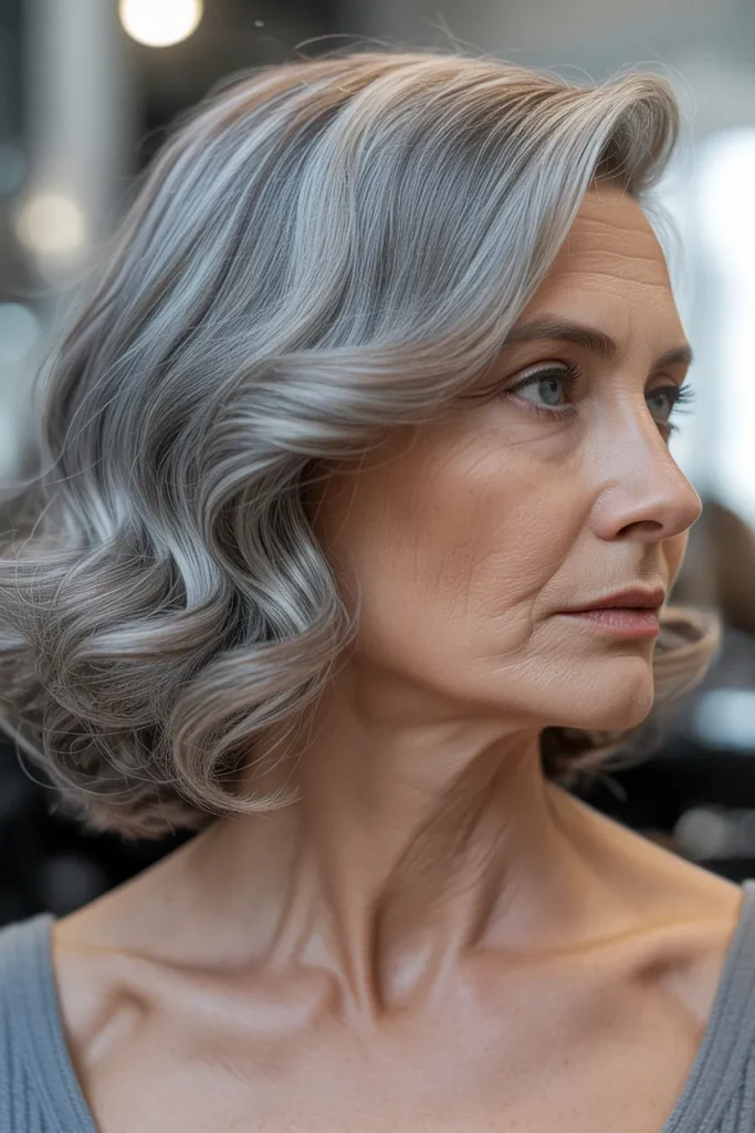 Side-Swept Silver Waves