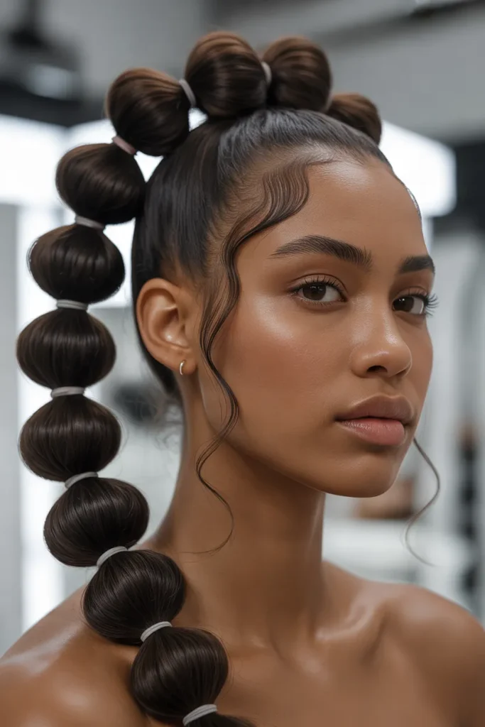 Textured Bubble Ponytail