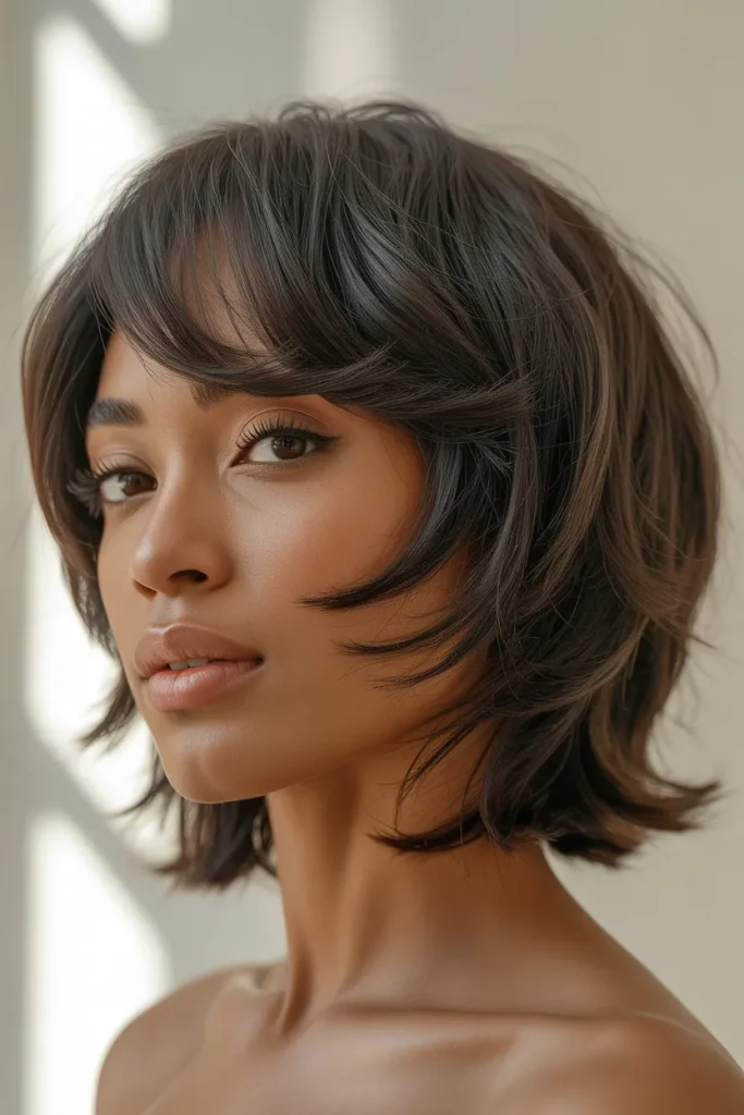 Textured Side-Swoop Bob