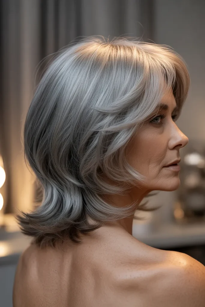 Textured Silver Midi