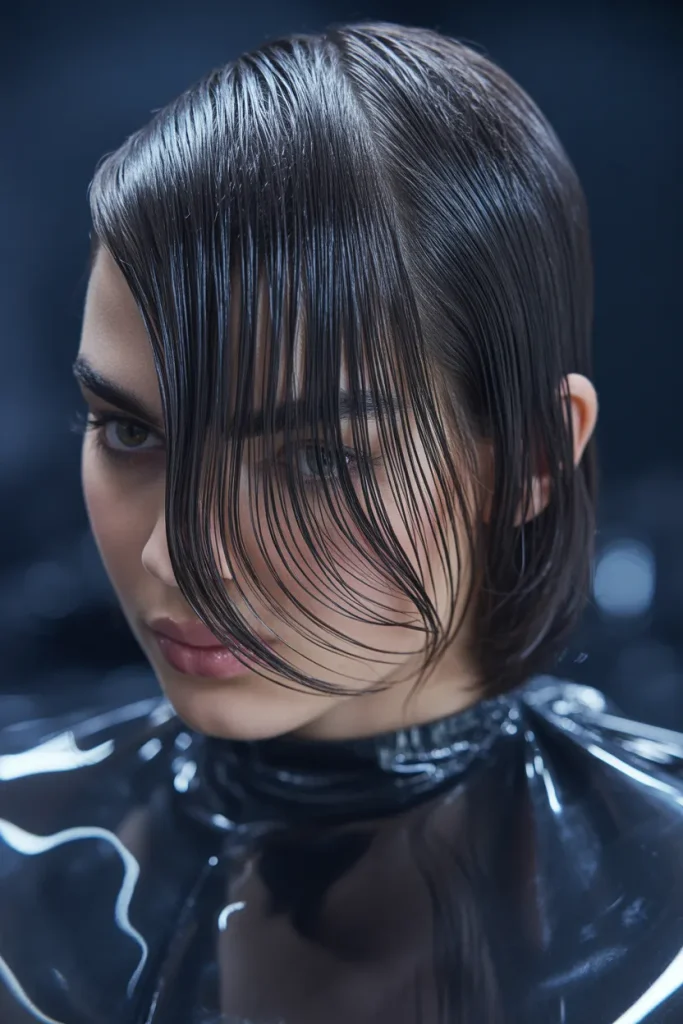 Wet Look Side Sweep