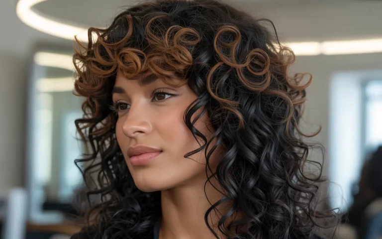black hair with brown highlights