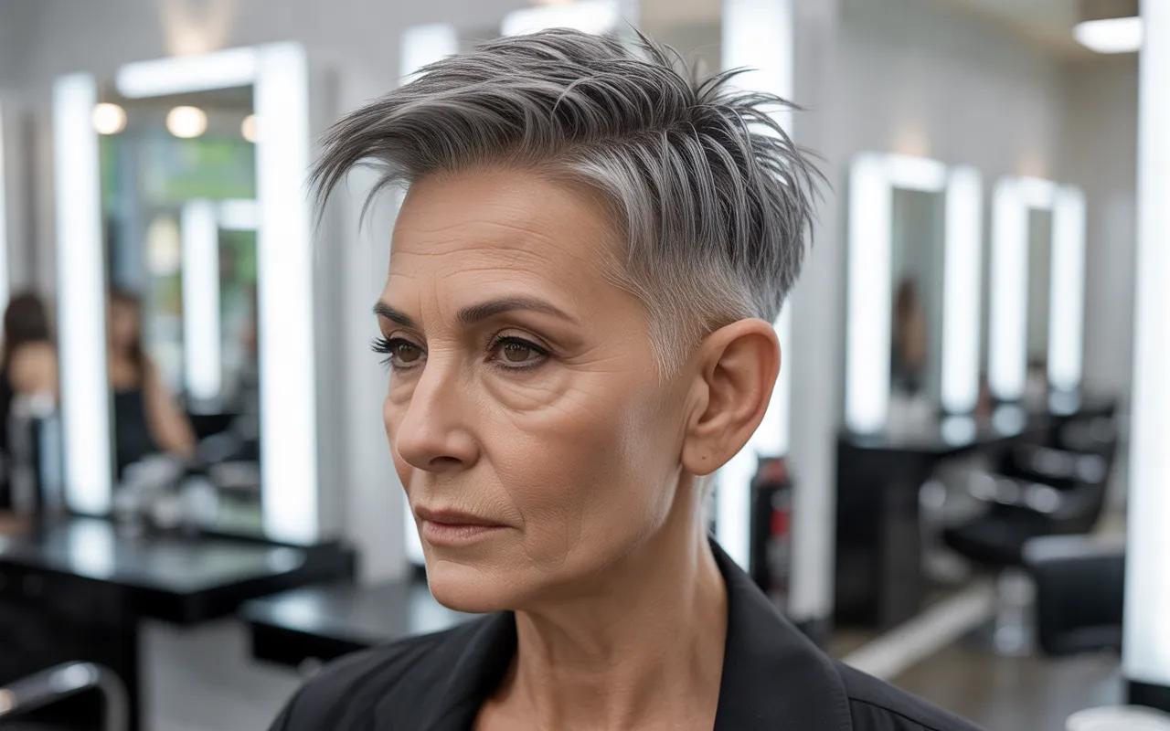 spiky haircuts for older women